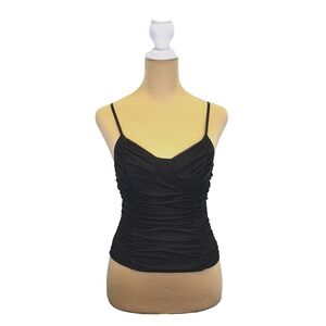 Just Polly NY Woman's Ruched Crop Top Size S Black Underwire Dark Romantic